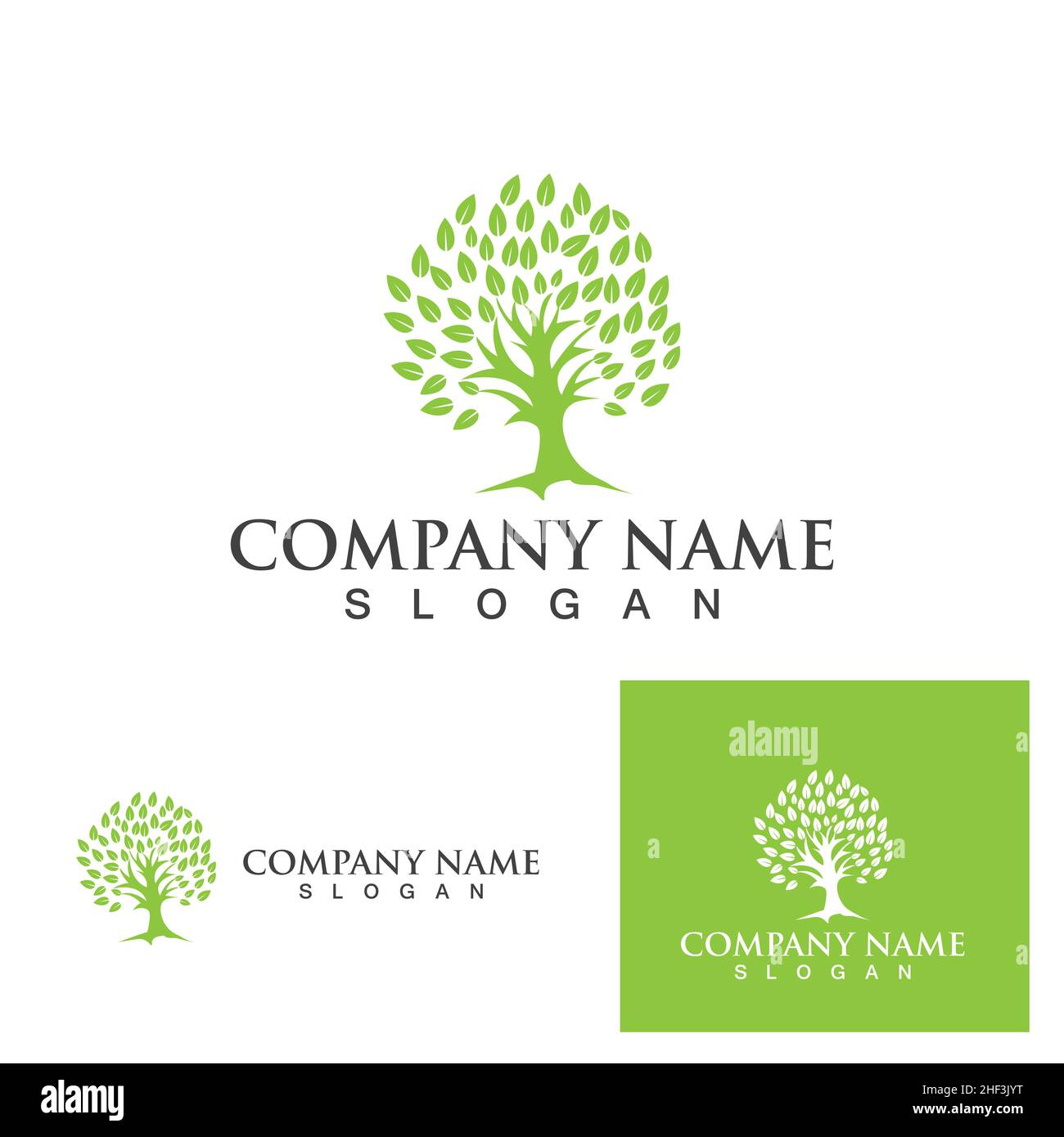 Tree green leaf logo and symbol Stock Vector Image & Art - Alamy