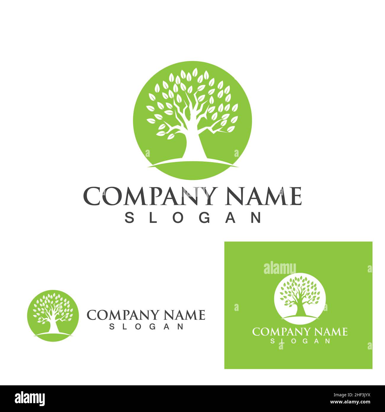 Tree green leaf logo and symbol Stock Vector Image & Art - Alamy