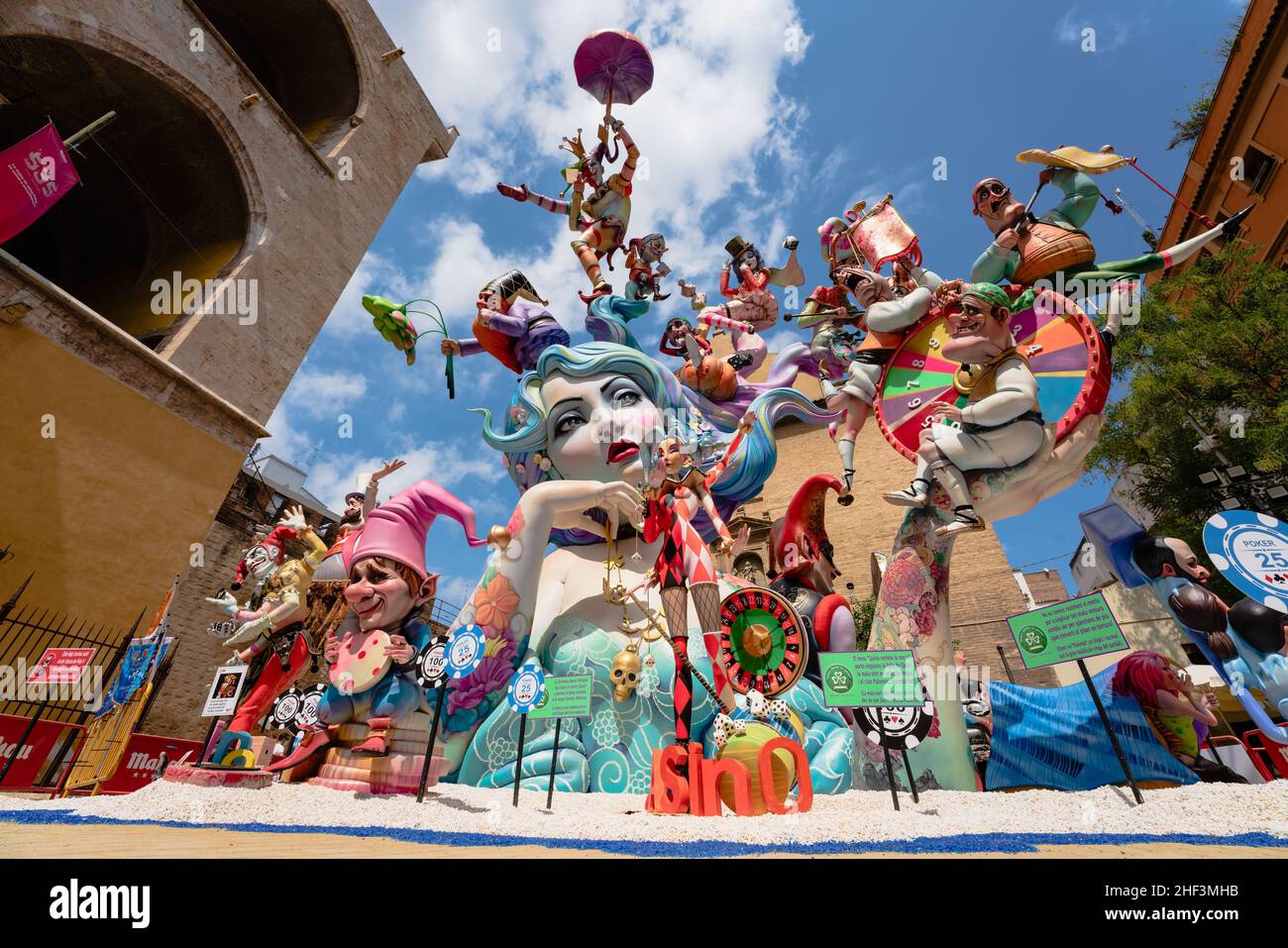 Valencia, Spain 4 September 2021 'Fallas' cartoon figures with the
