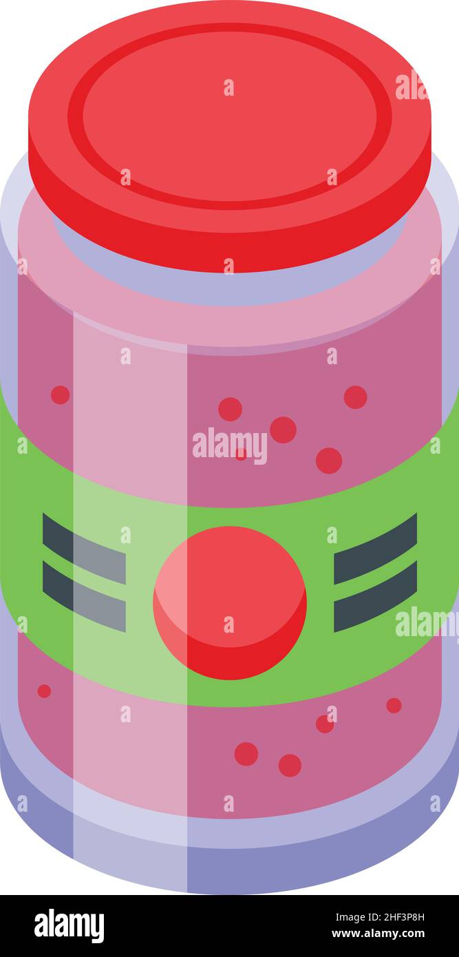 Tomato jar icon isometric vector. Sauce glass. Food ketchup Stock Vector
