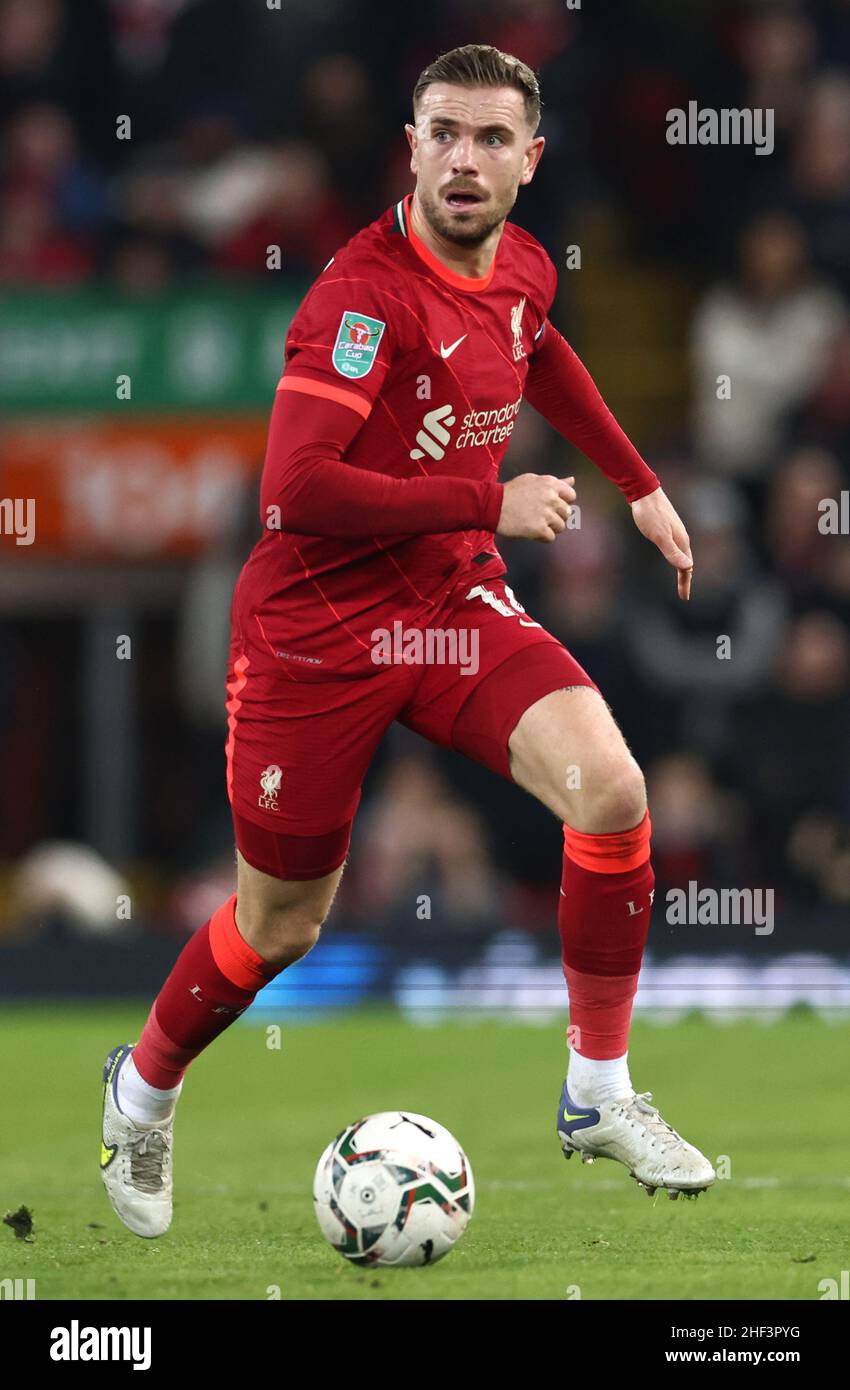 Liverpool, UK. 13th Jan, 2022. Jordan Henderson of Liverpool during the Carabao Cup match at Anfield, Liverpool. Picture credit should read: Darren Staples/Sportimage Credit: Sportimage/Alamy Live News Stock Photo
