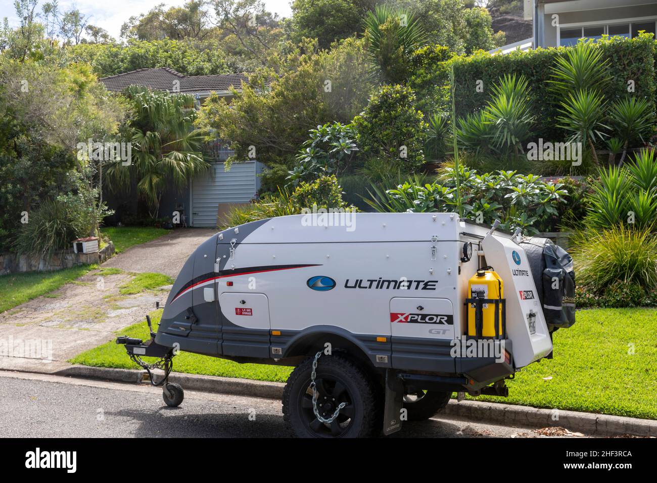 Ultimate xplor GT camper trailer parked outside a Sydney home, this is