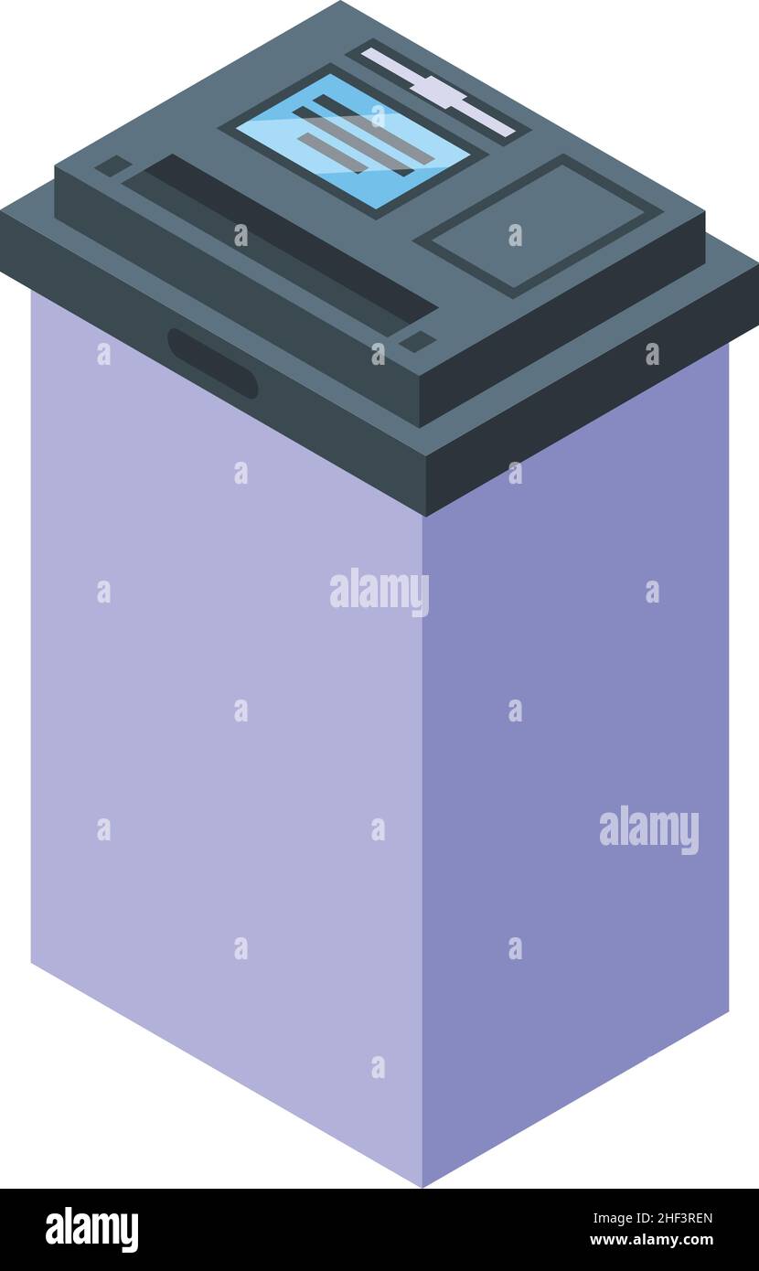 Ballot plastic box icon isometric vector. Vote booth. Election people ...