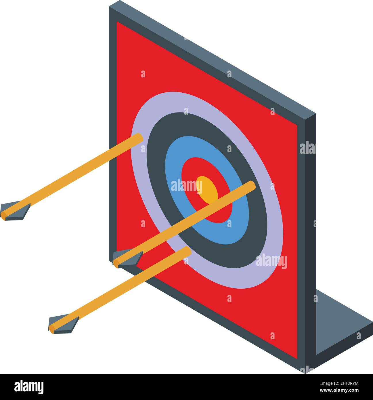 Archery round target icon isometric vector. Arrow competition. Game bow ...