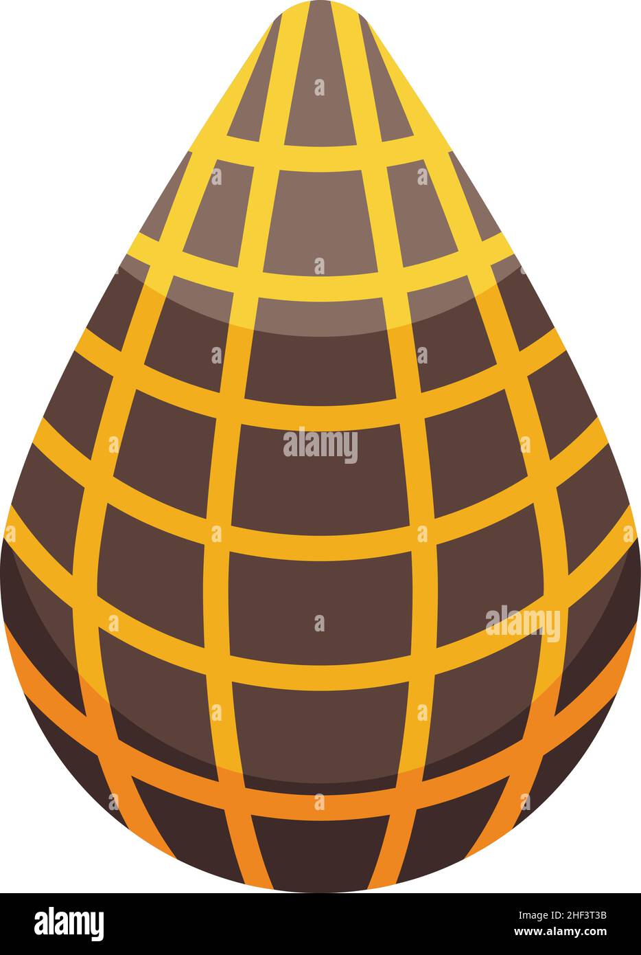 Striped chocolate egg icon isometric vector. Easter egg. Candy milk Stock Vector