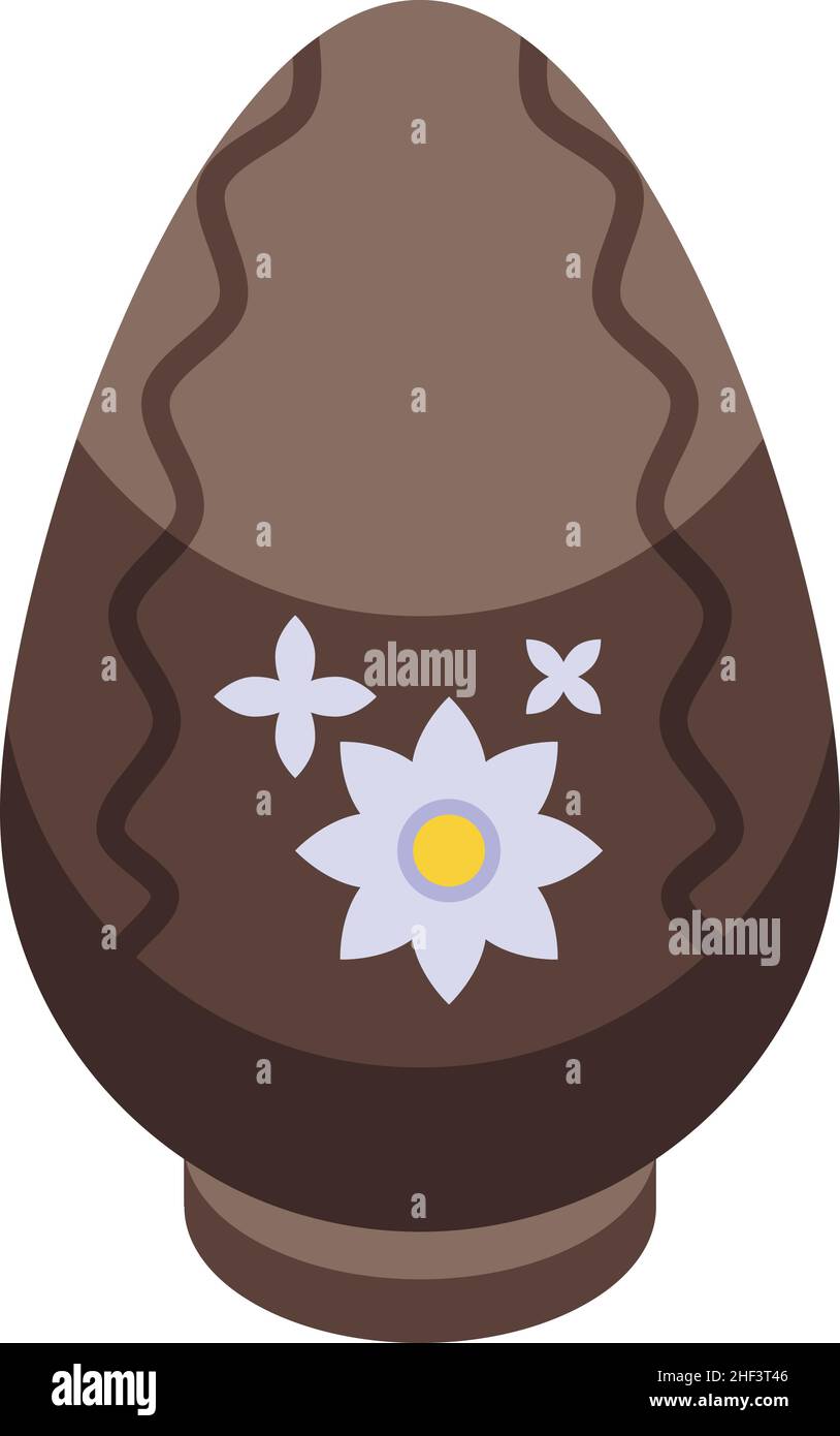 Easter chocolate egg icon isometric vector. Milk cocoa. Choco gift Stock Vector