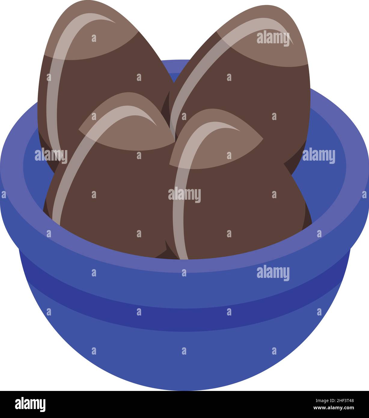 Pot chocolate egg icon isometric vector. Easter surprise. Candy milk Stock Vector