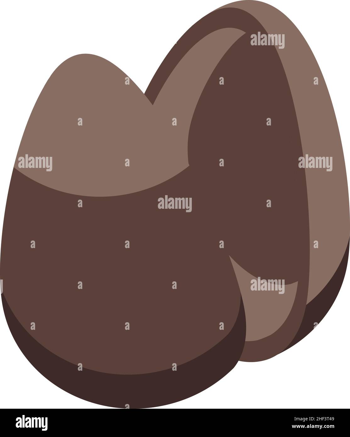 Half chocolate egg icon isometric vector. Candy dark. Milk cocoa Stock Vector