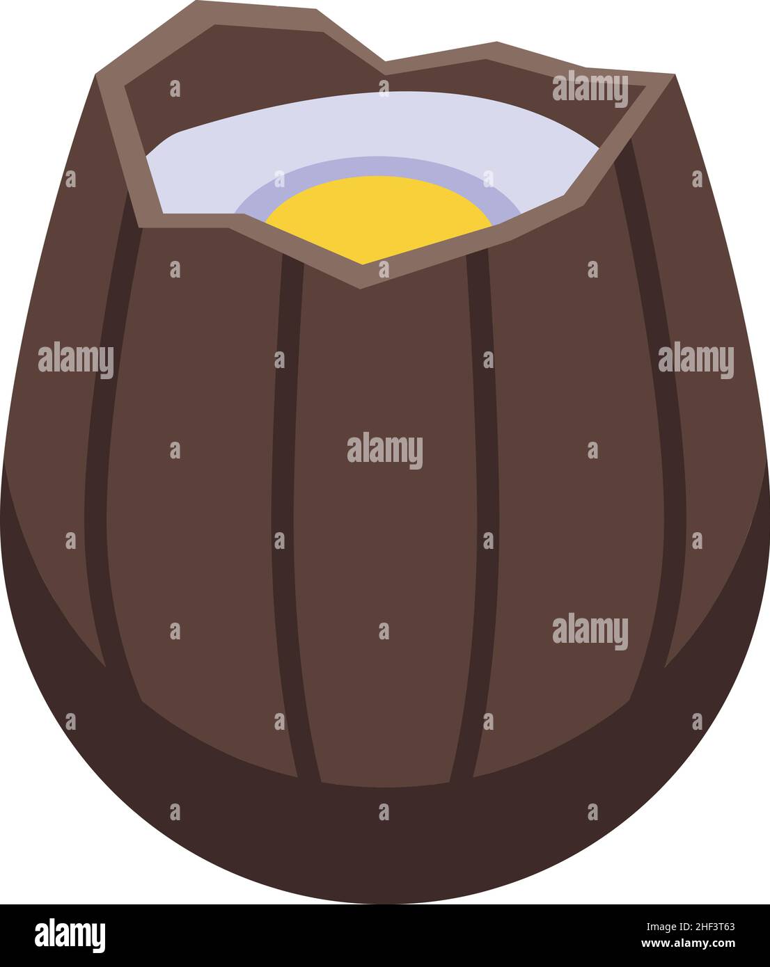 Bite chocolate egg icon isometric vector. Easter candy. Milk cocoa Stock Vector