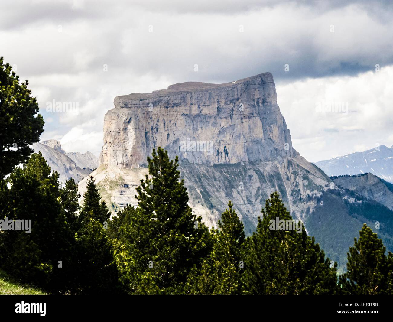 scenic Mont Aiguille in Vercors, France Stock Photo