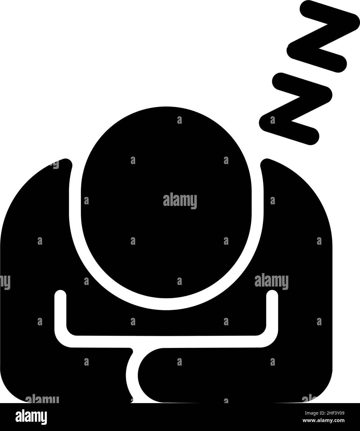 Silhouette person vector icon illustration  | snooze, doze Stock Vector