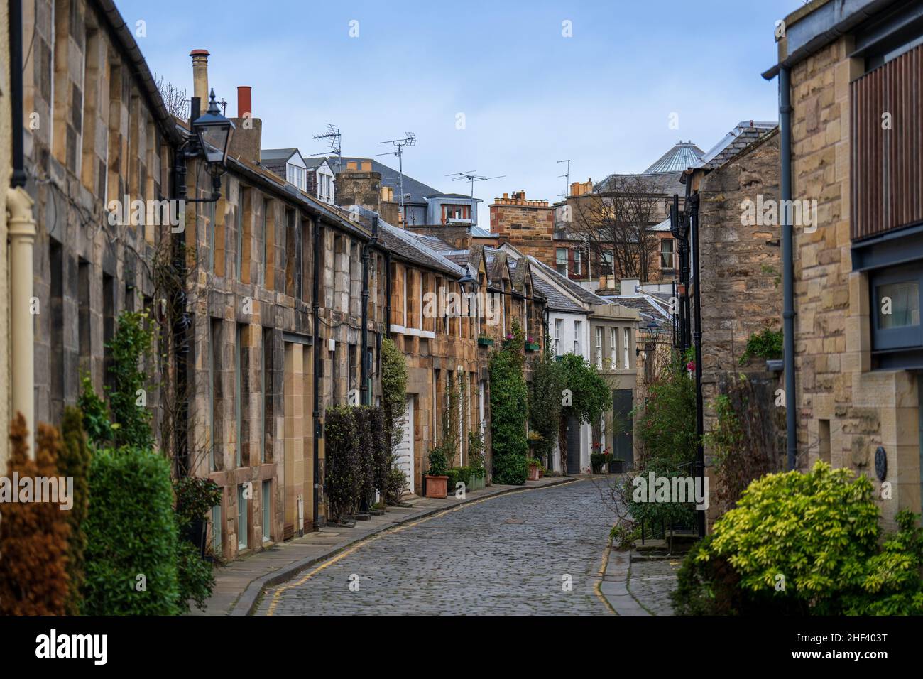 Evening view of historic buildings in Edinburgh Old Town , Scotland, UK Stock Photo