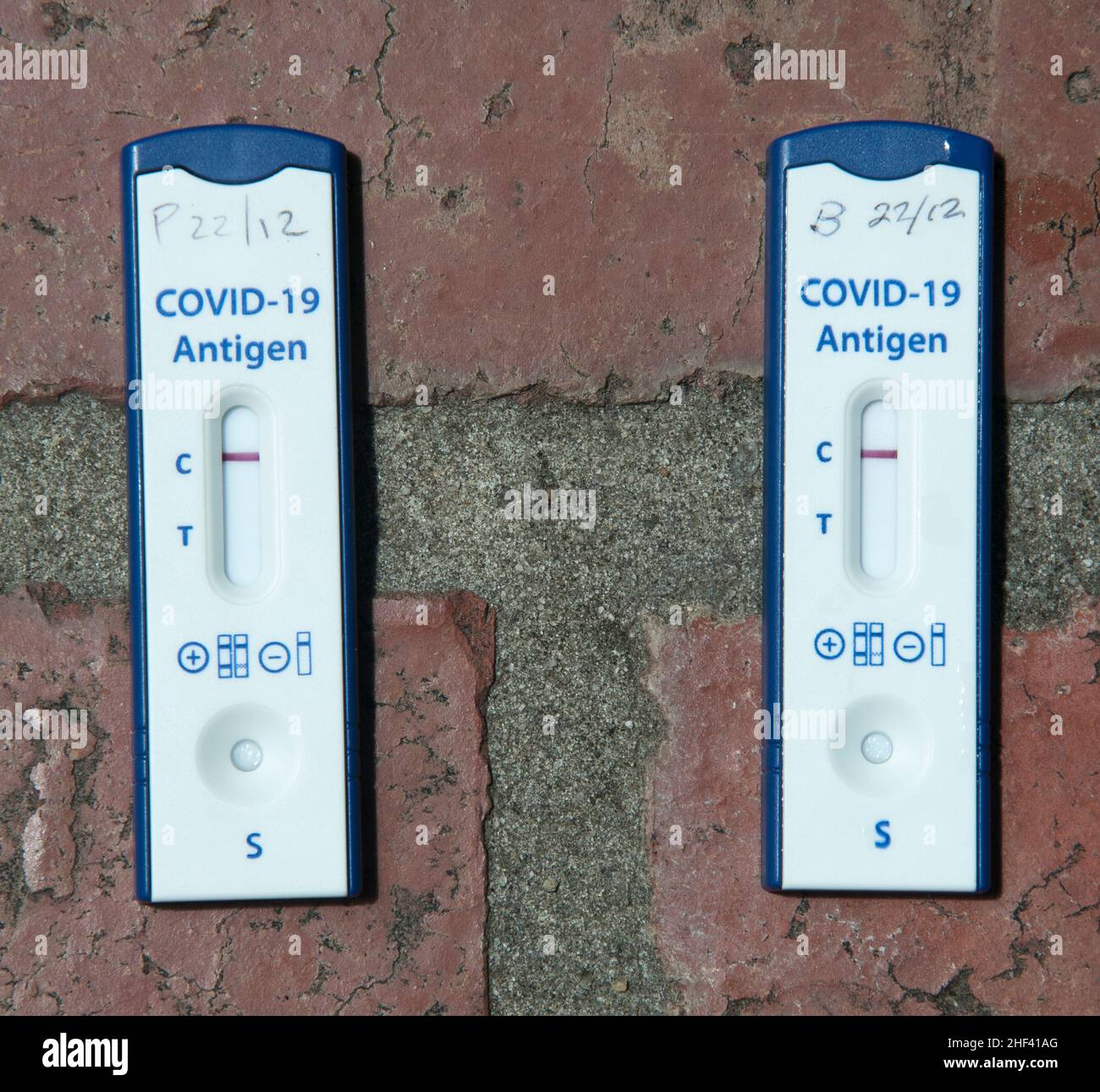 Rapid Antigen Test kit and results, during the rapid spread of the