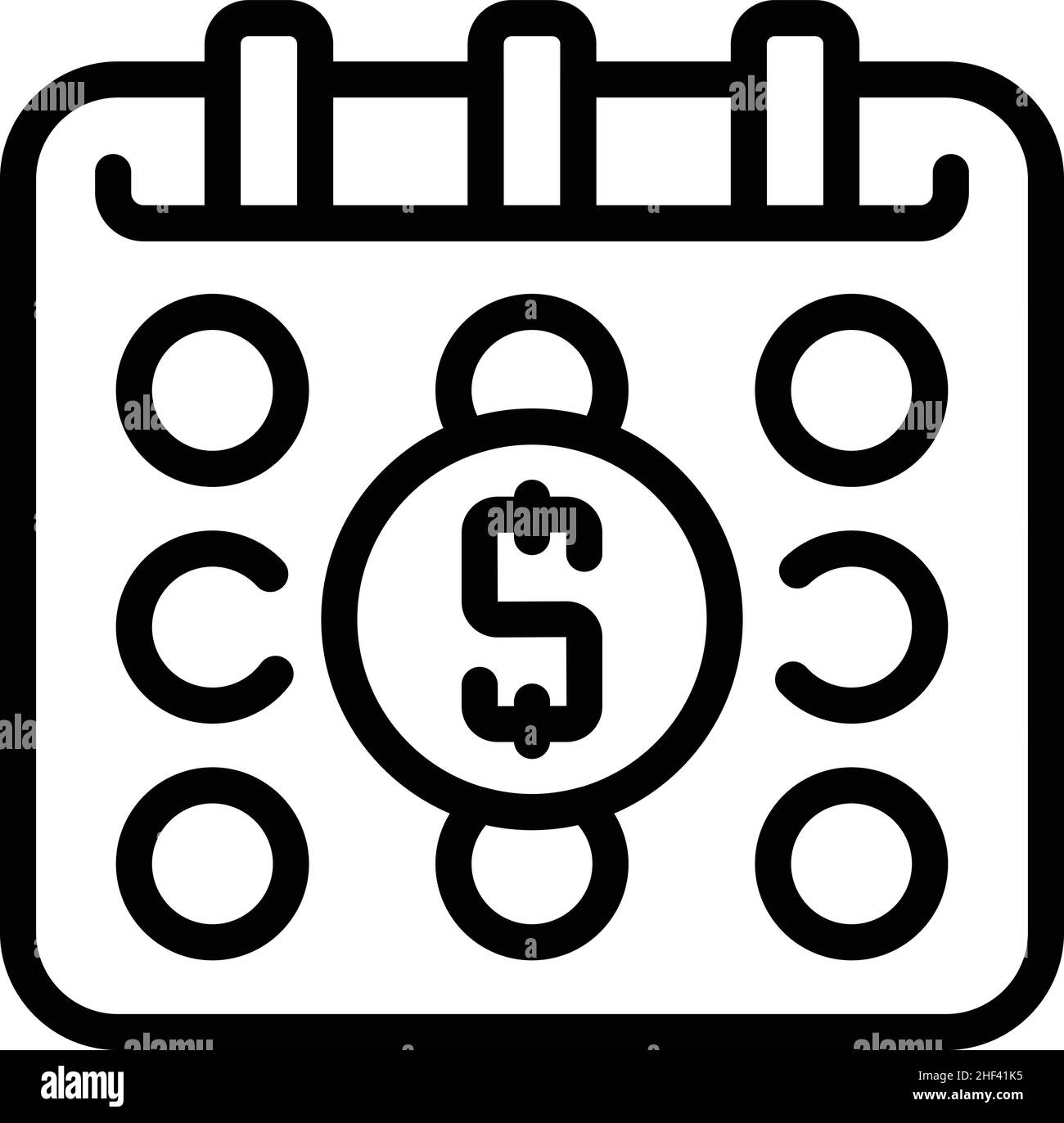 Calendar money income icon outline vector. Passive business. Computer ...