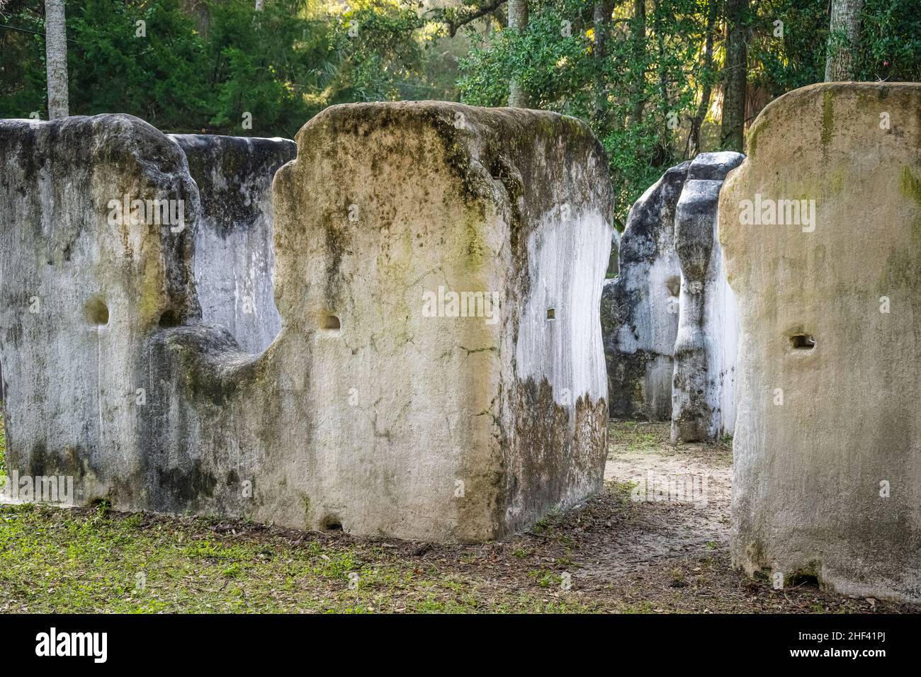 Slave house ruins at Kingsley Plantation on Fort George Island in Jacksonville, Florida. (USA) Stock Photo