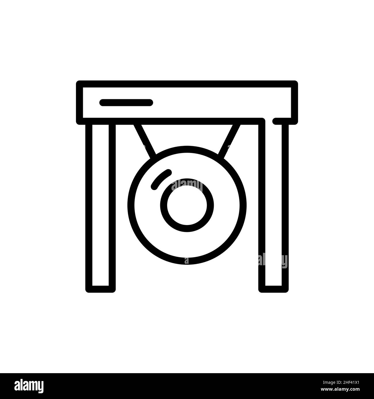 Gong icon. Pixel perfect, editable stroke Stock Vector
