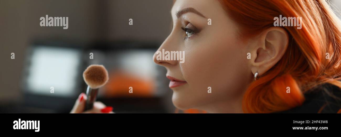Female creating nice look Stock Photo