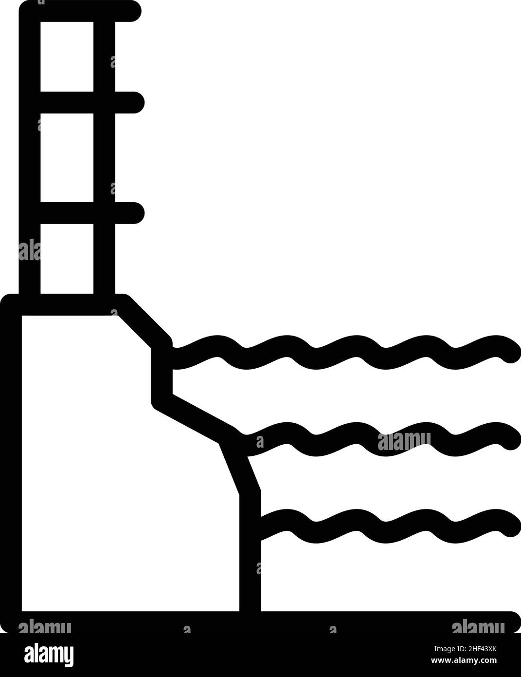 Tide sea level icon outline vector. Climate change. Ocean flood Stock Vector