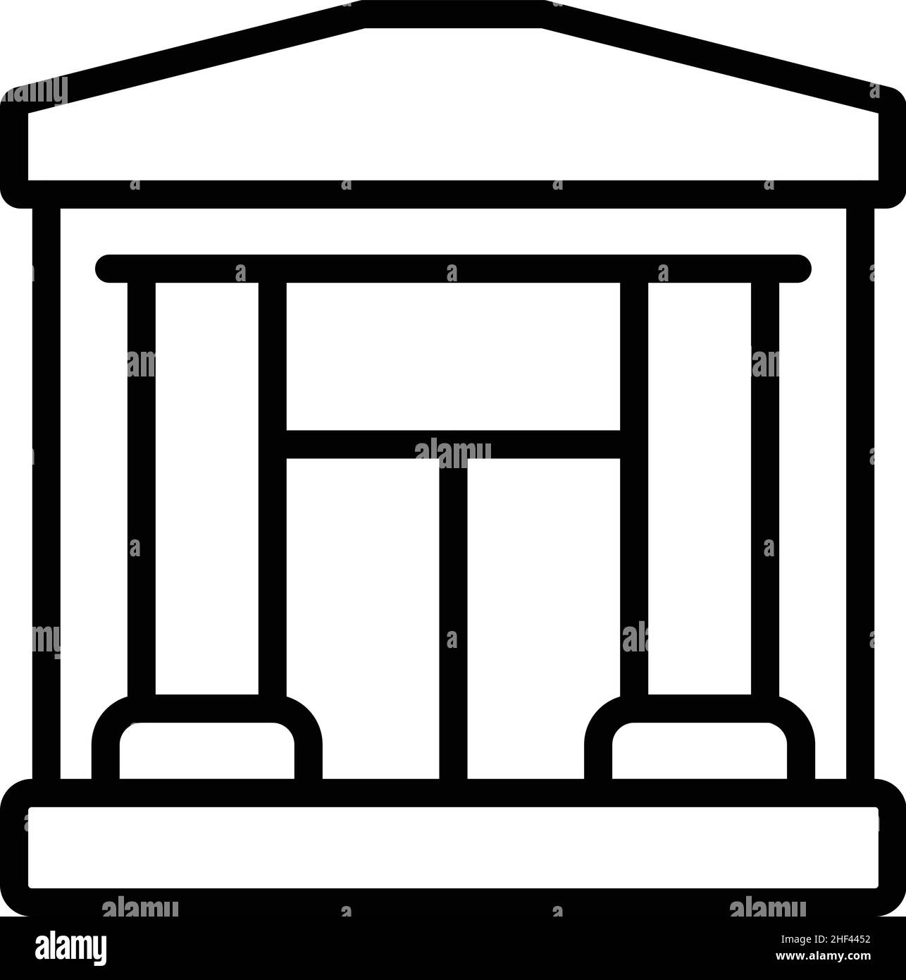 Building bank icon outline vector. Financial house. Exterior column ...