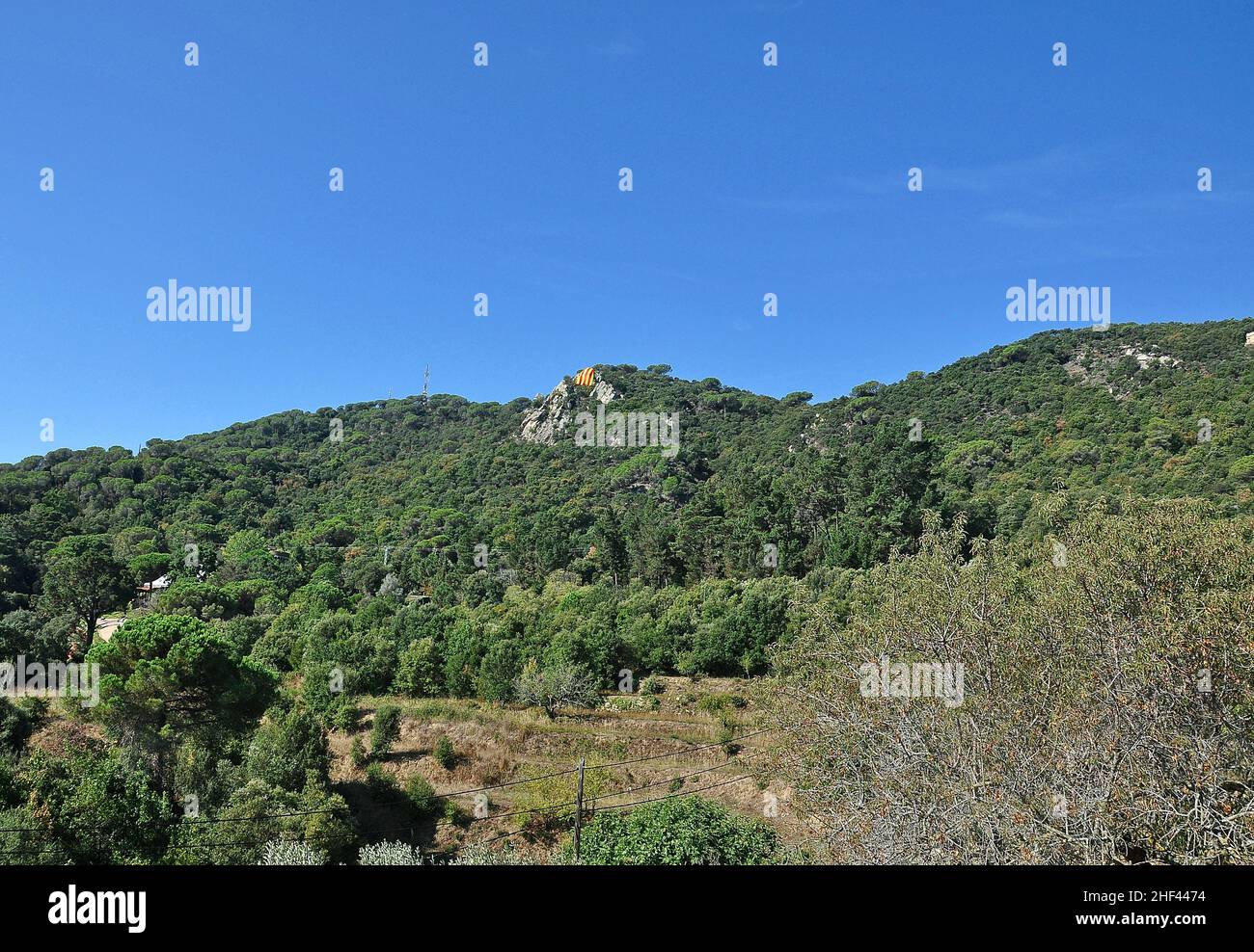 Hill of Céllecs in Orrius of the region of Maresme province of Barcelona,Catalonia,Spain Stock Photo