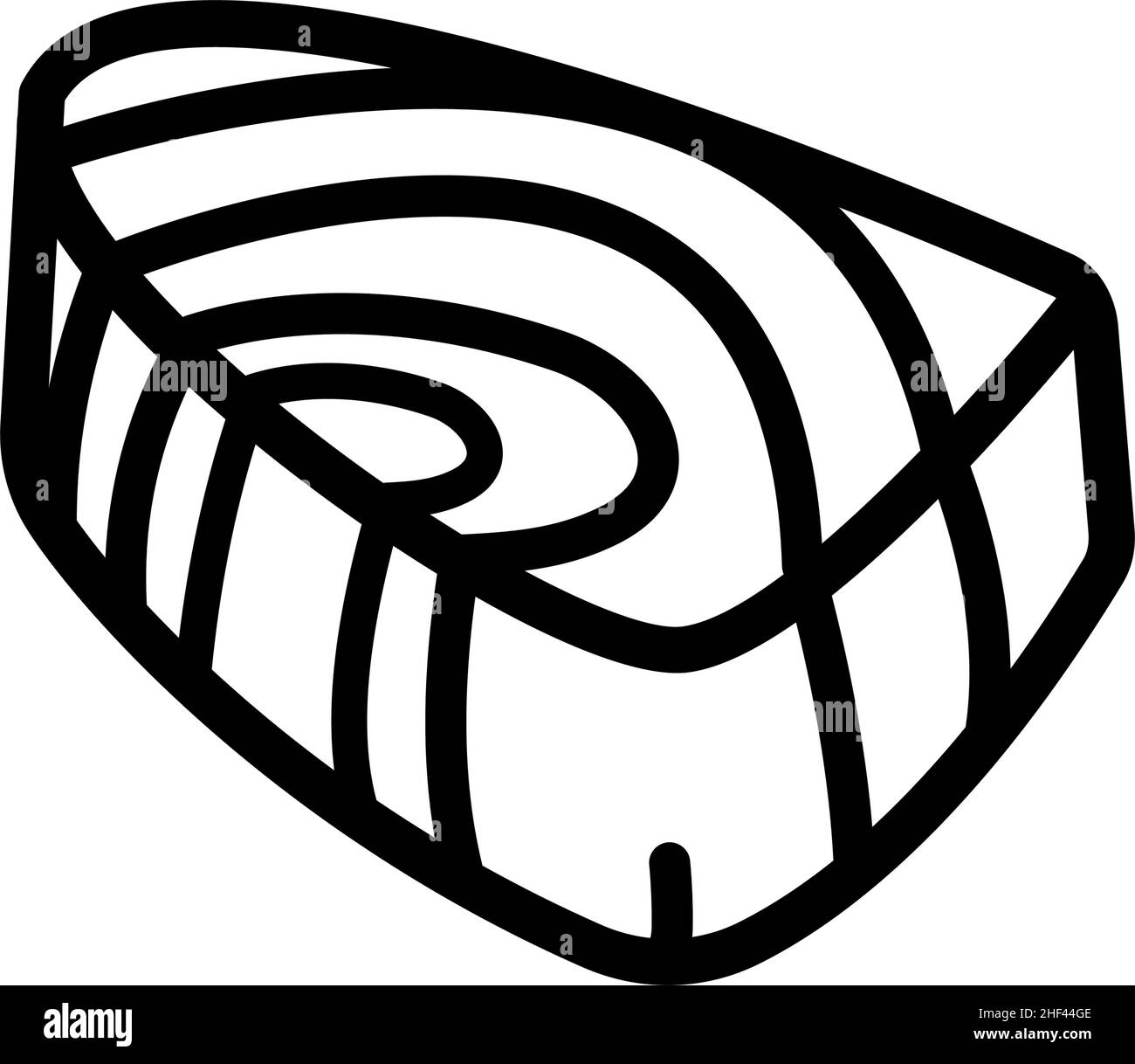 Fresh tuna outline illustration. Fish steak icon isolated on white ...
