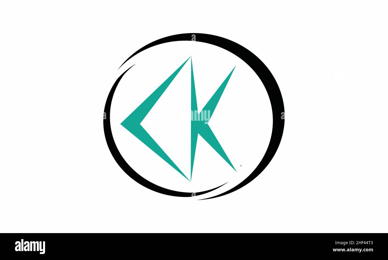 CK or KC letter logo design. Stock Vector