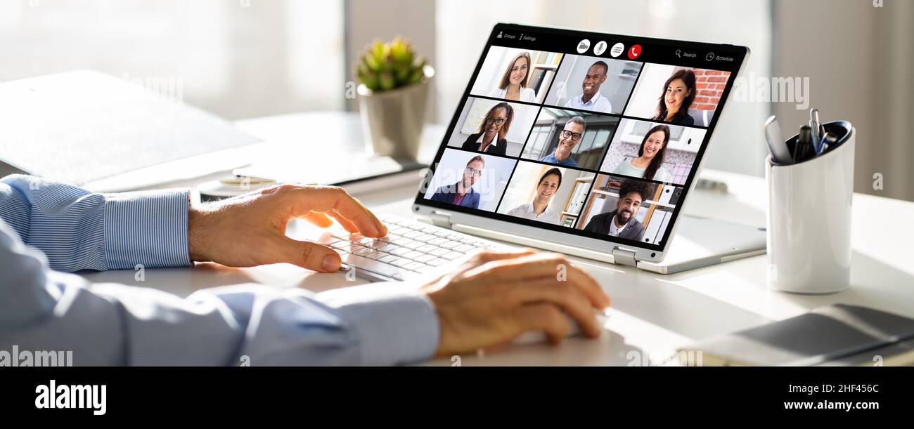 Online Digital HR Video Conference Webinar. Business Call Stock Photo
