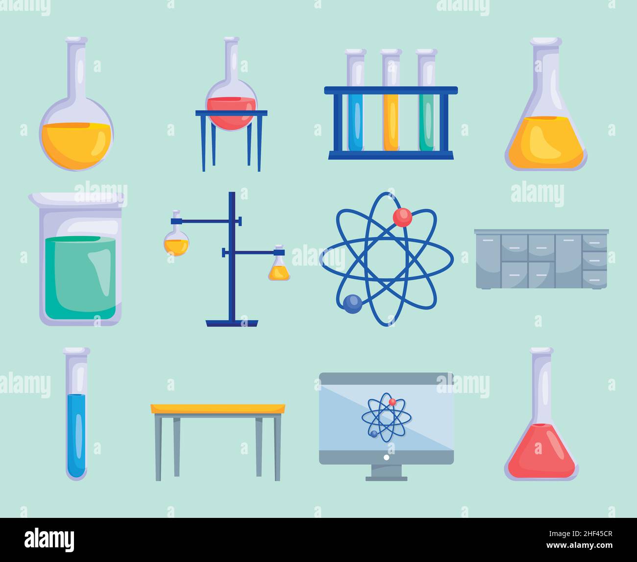 chemistry and lab icon set Stock Vector Image & Art - Alamy