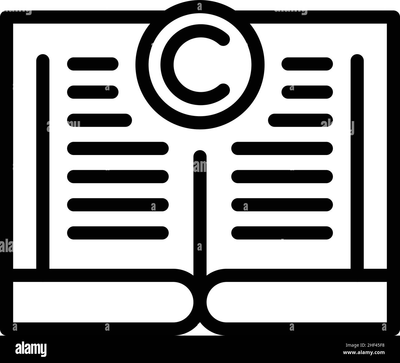 Book copyright icon outline vector. Law patent. Legal property Stock ...