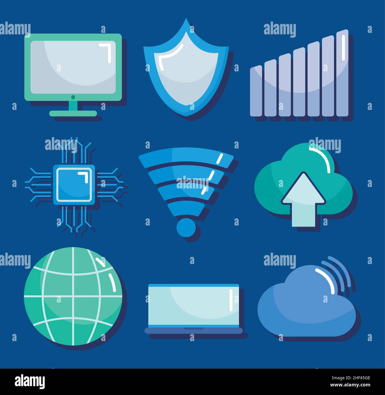 network and technology devices icon set Stock Vector Image & Art - Alamy