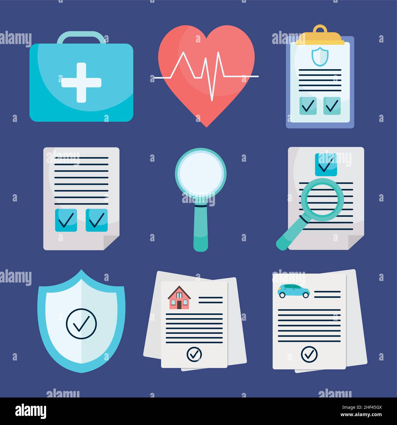 Insurance car documents Stock Vector Images - Alamy