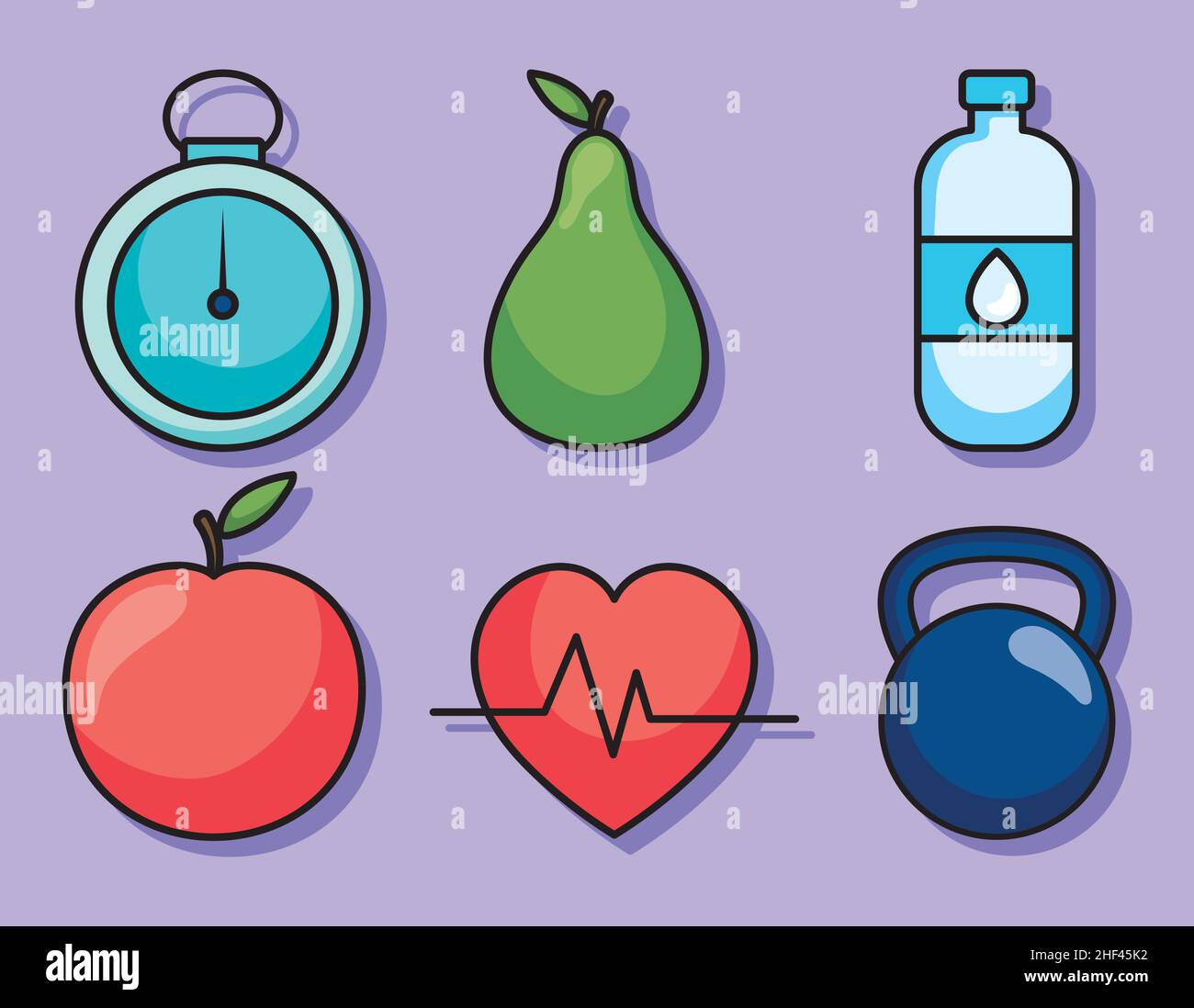 sport and healthy icon set Stock Vector Image & Art - Alamy