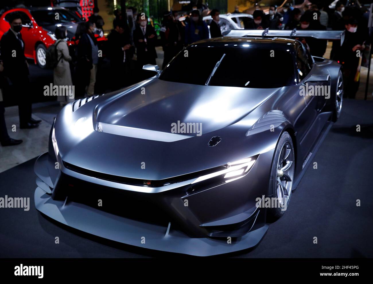 Toyota Motor Corporation's GR GT3 concept car displays at Tokyo Auto Salon 2022 at Makuhari