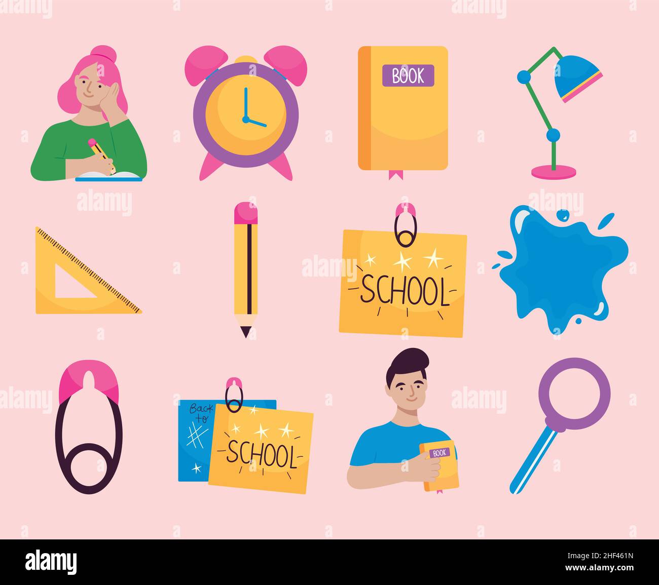 back to school icon set Stock Vector Image & Art - Alamy