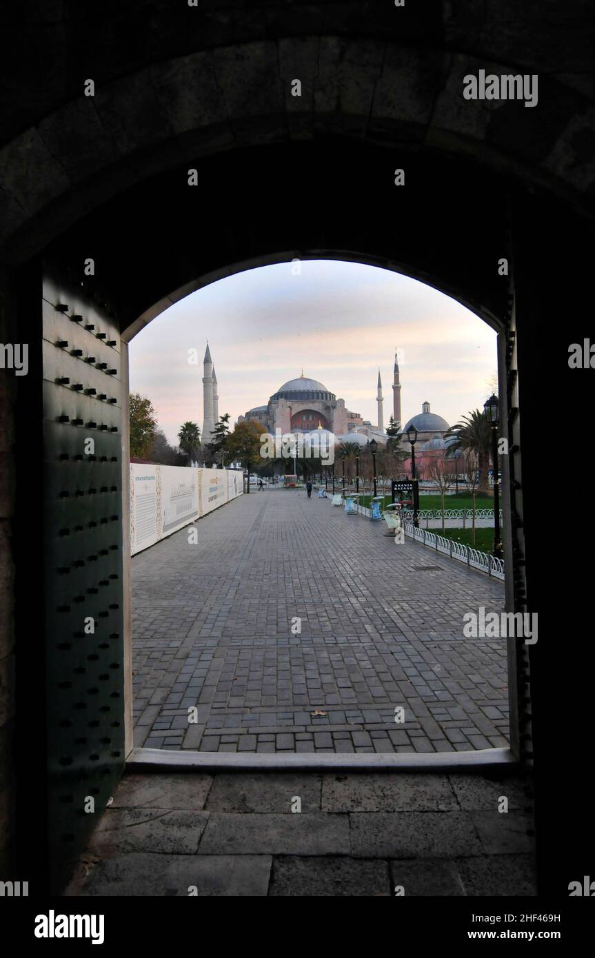 Aya Sofya is a former Byzantine church used as a mosque and museum today. Istanbul, Turkey. Stock Photo