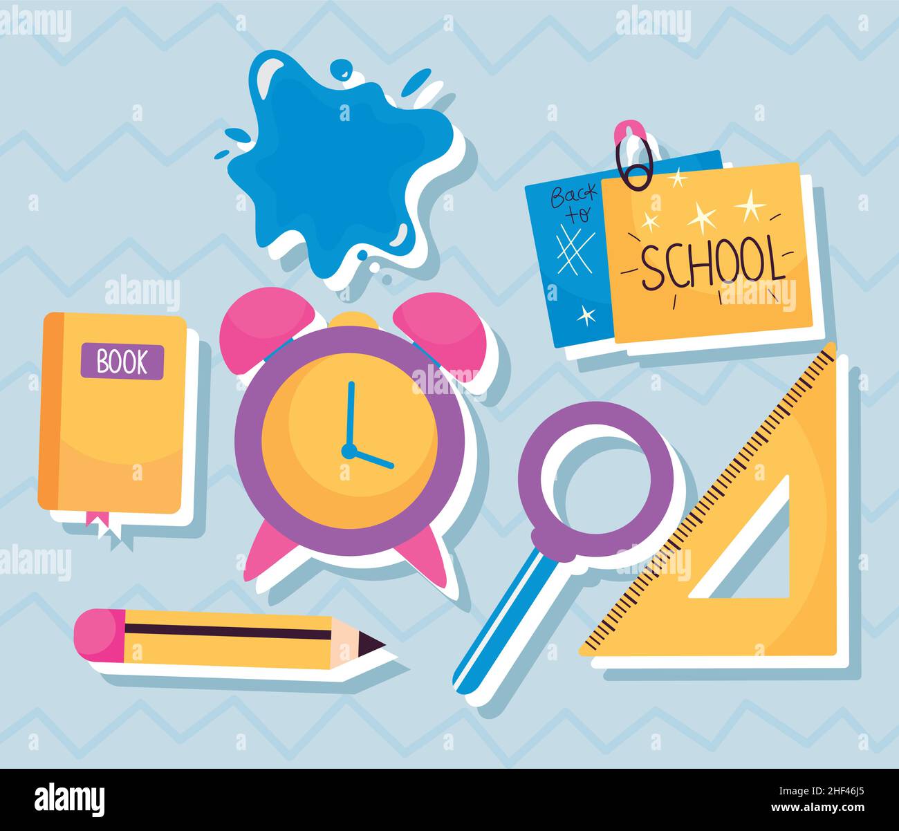 School icons magnifying glass Stock Vector Images - Alamy