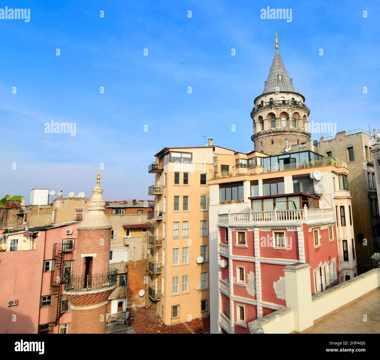 The Galata tower in Istanbul, Turkey Stock Photo