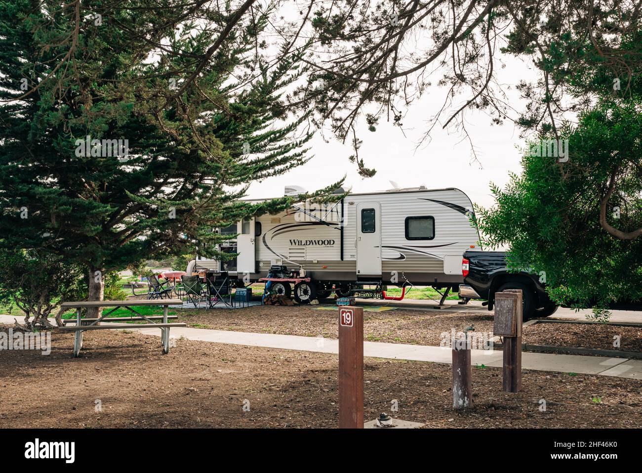 Oceano, California, USA January 12, 2022. Oceano campground for RV