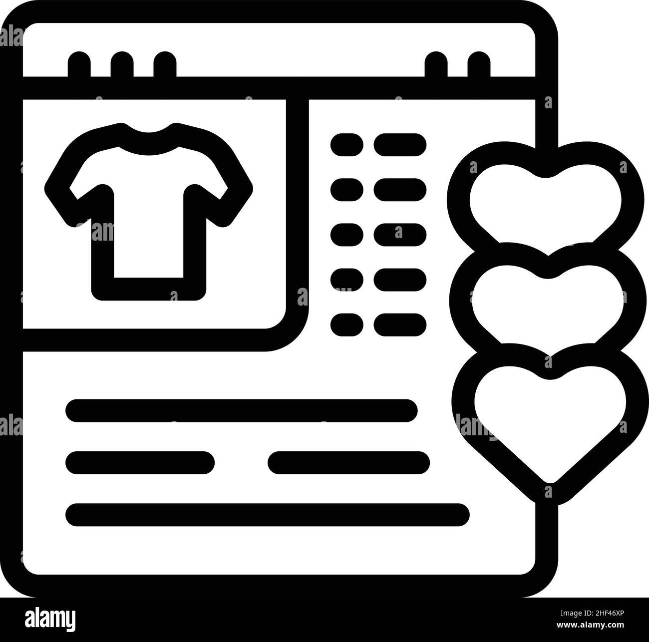 Online wishlist icon outline vector. Store list. Order love Stock