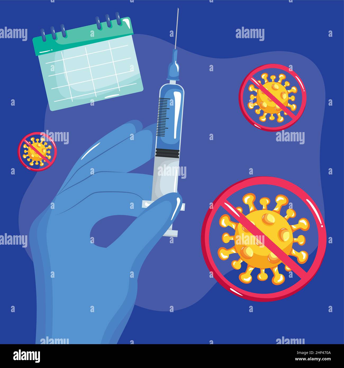hand holding a syringe and calendar Stock Vector Image & Art - Alamy