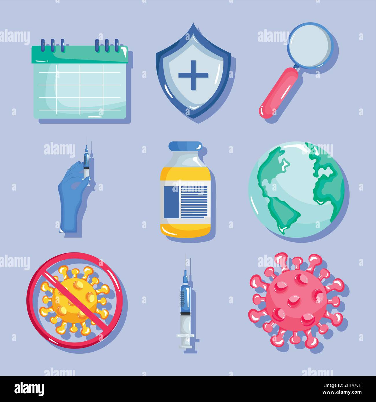 vaccination icon set on purple background Stock Vector Image & Art - Alamy
