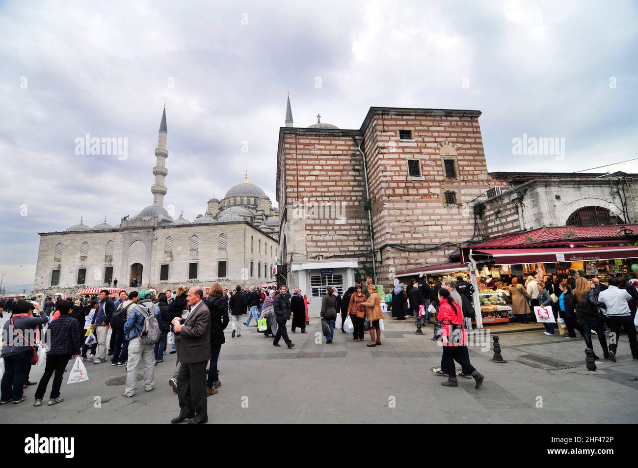 Eminonu Square near the Galata bridge in Istanbul, Turkey. Stock Photo