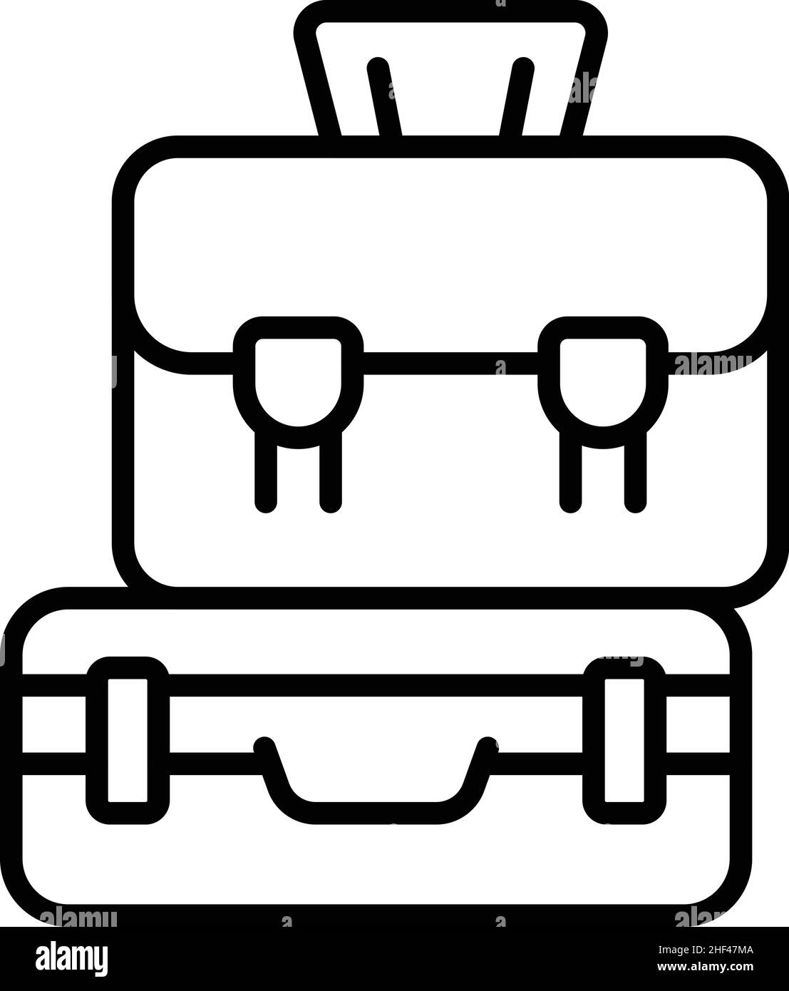 Travel baggage icon outline vector. Luggage bag. Carry cart Stock