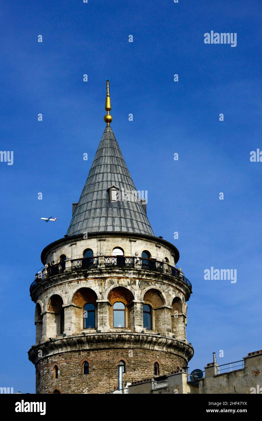The Galata tower in Istanbul, Turkey Stock Photo