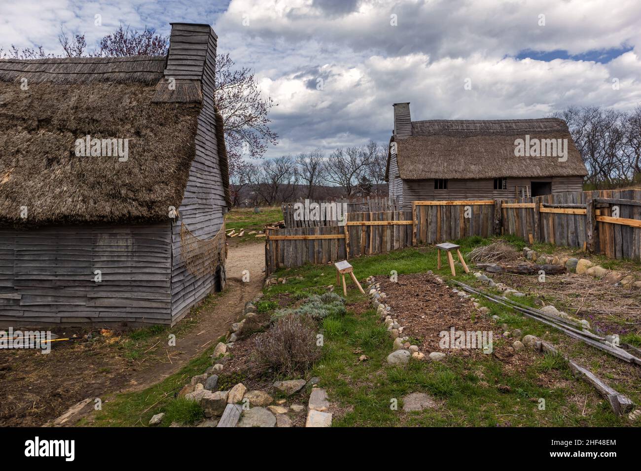 Pilgrim Village in Plymouth Massachusetts Stock Photo Alamy