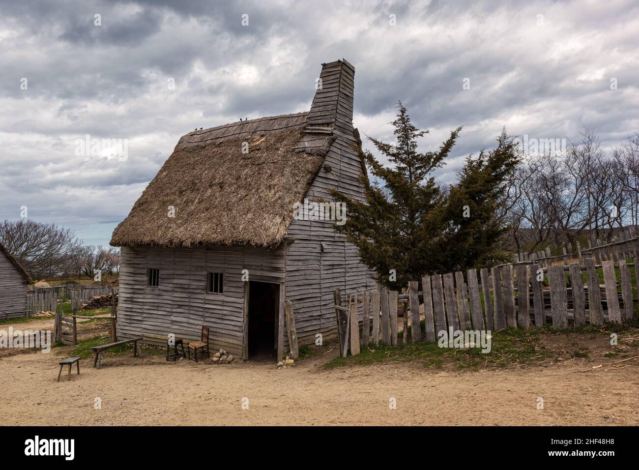 Pilgrim Village in Plymouth Massachusetts Stock Photo - Alamy
