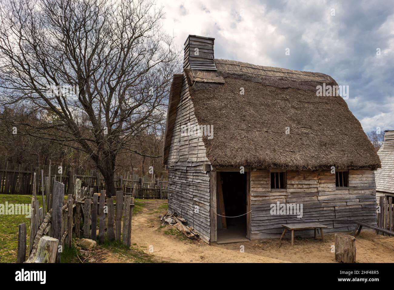 Pilgrim Village in Plymouth Massachusetts Stock Photo Alamy
