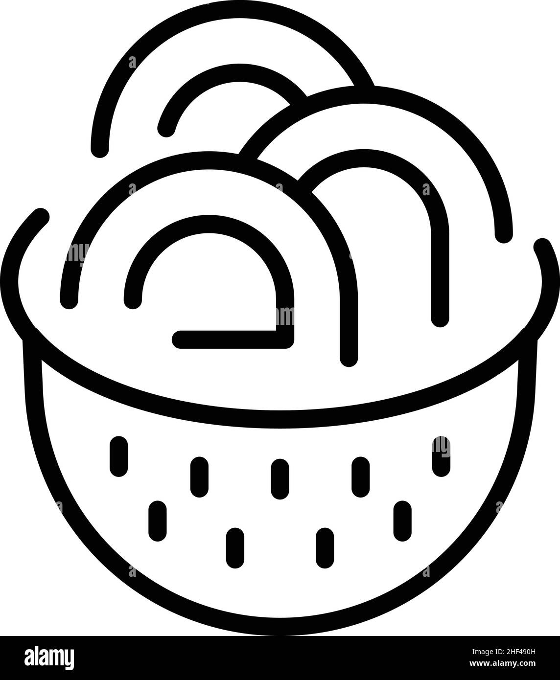 Pasta colander icon outline vector. Hand drain. Cooking strainer Stock ...