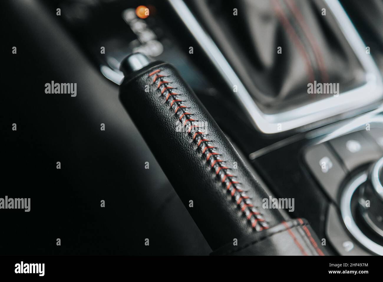 Manual gearbox handle in the car Stock Photo Alamy