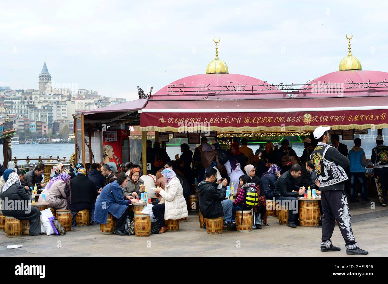 Mackerel fish grilled for the famous fish sandwiches served from